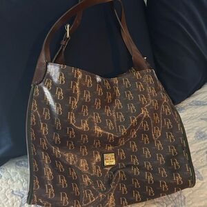 Dooney & Bourke Dark Brown Logo Shoulder Bag